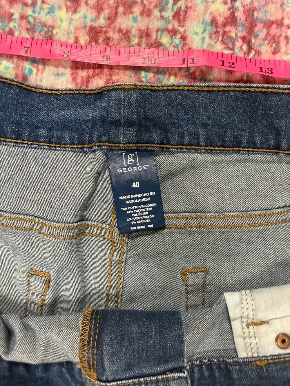 George Men's Distressed Dark Blue Denim Jean Shorts